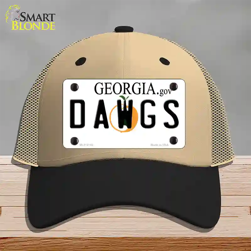 Dawgs Georgia Novelty License Plate Hat Mesh / Khaki|Black