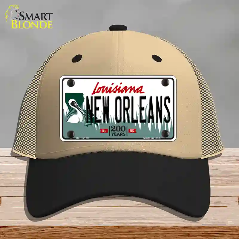 New Orleans Louisiana Novelty License Plate Hat Mesh / Khaki|Black