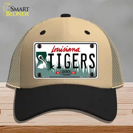 Tigers Louisiana Novelty License Plate Hat Mesh / Khaki|Black