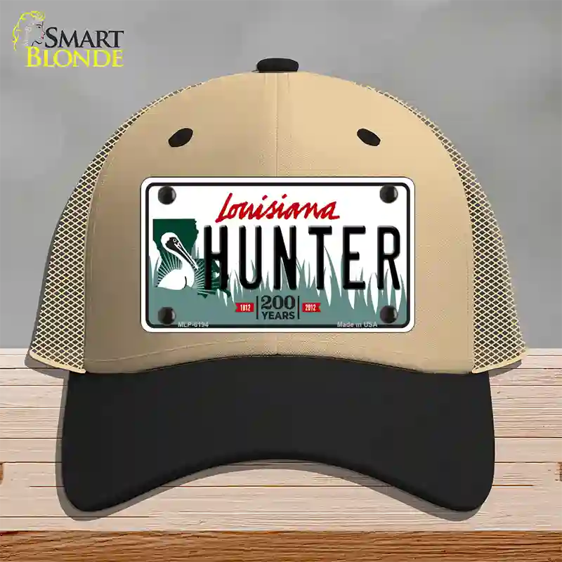 Hunter Louisiana Novelty License Plate Hat Mesh / Khaki|Black