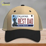 Best Dad Oklahoma Novelty License Plate Hat Mesh / Khaki|Black