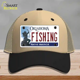 Fishing Oklahoma Novelty License Plate Hat Mesh / Khaki|Black