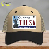 Tulsa Oklahoma Novelty License Plate Hat Mesh / Khaki|Black