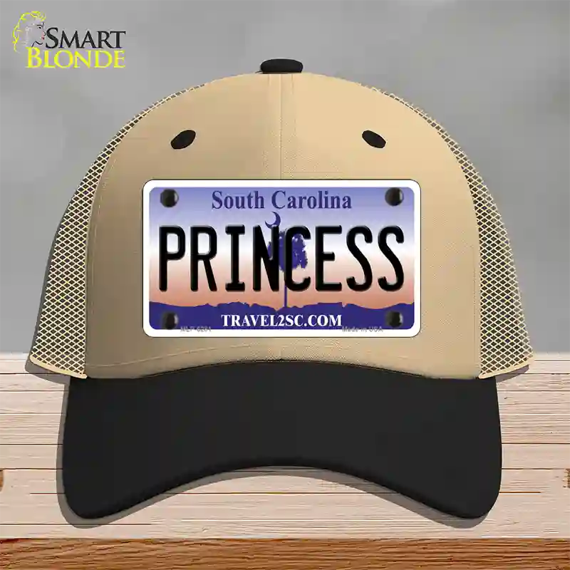 Princess South Carolina Novelty License Plate Hat Mesh / Khaki|Black