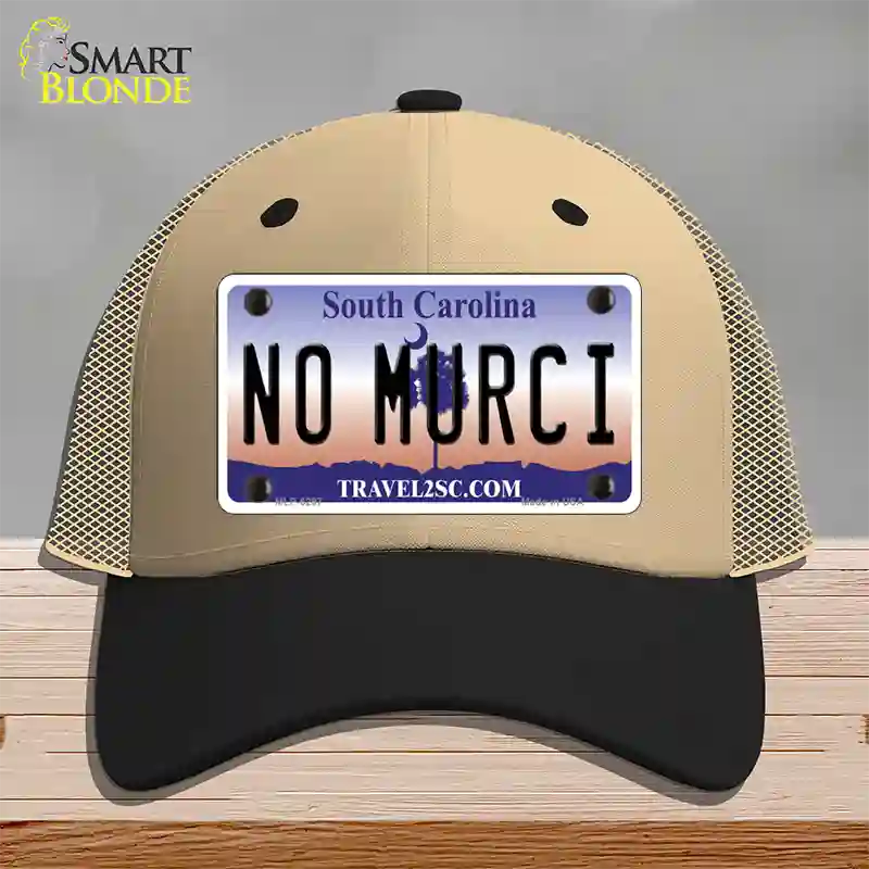 No Murci South Carolina Novelty License Plate Hat Mesh / Khaki|Black