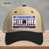 Greenville South Carolina Novelty License Plate Hat Mesh / Khaki|Black