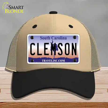 Clemson South Carolina Novelty License Plate Hat Mesh / Khaki|Black