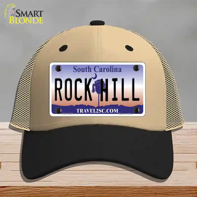 Rock Hill South Carolina Novelty License Plate Hat Mesh / Khaki|Black