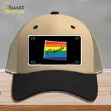 Colorado Rainbow Novelty License Plate Hat Mesh / Khaki|Black