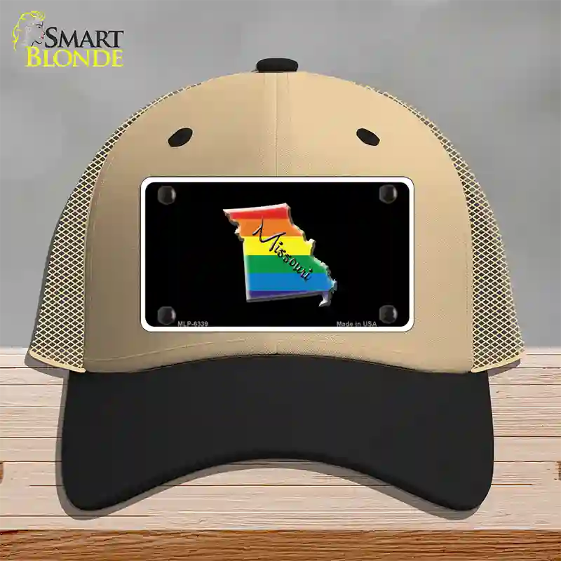 Missouri Rainbow Novelty License Plate Hat Mesh / Khaki|Black