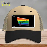 Montana Rainbow Novelty License Plate Hat Mesh / Khaki|Black