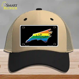 North Carolina Rainbow Novelty License Plate Hat Mesh / Khaki|Black