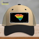 South Carolina Rainbow Novelty License Plate Hat Mesh / Khaki|Black