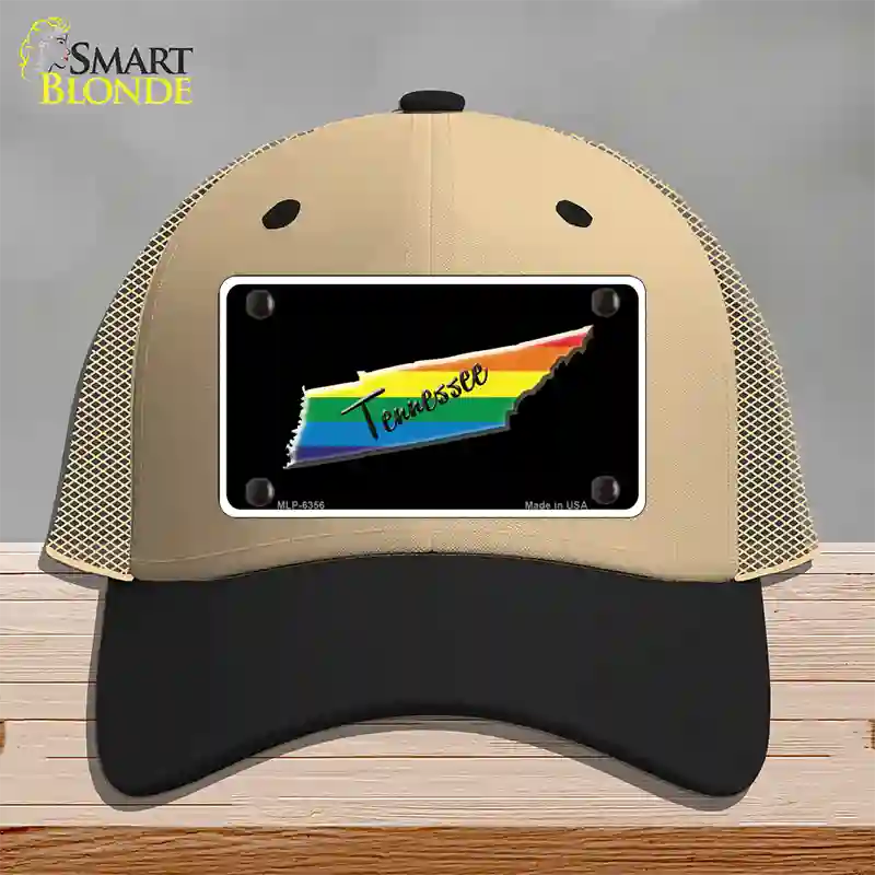 Tennessee Rainbow Novelty License Plate Hat Mesh / Khaki|Black