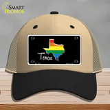 Texas Rainbow Novelty License Plate Hat Mesh / Khaki|Black