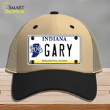 Gary Indiana Novelty License Plate Hat Mesh / Khaki|Black