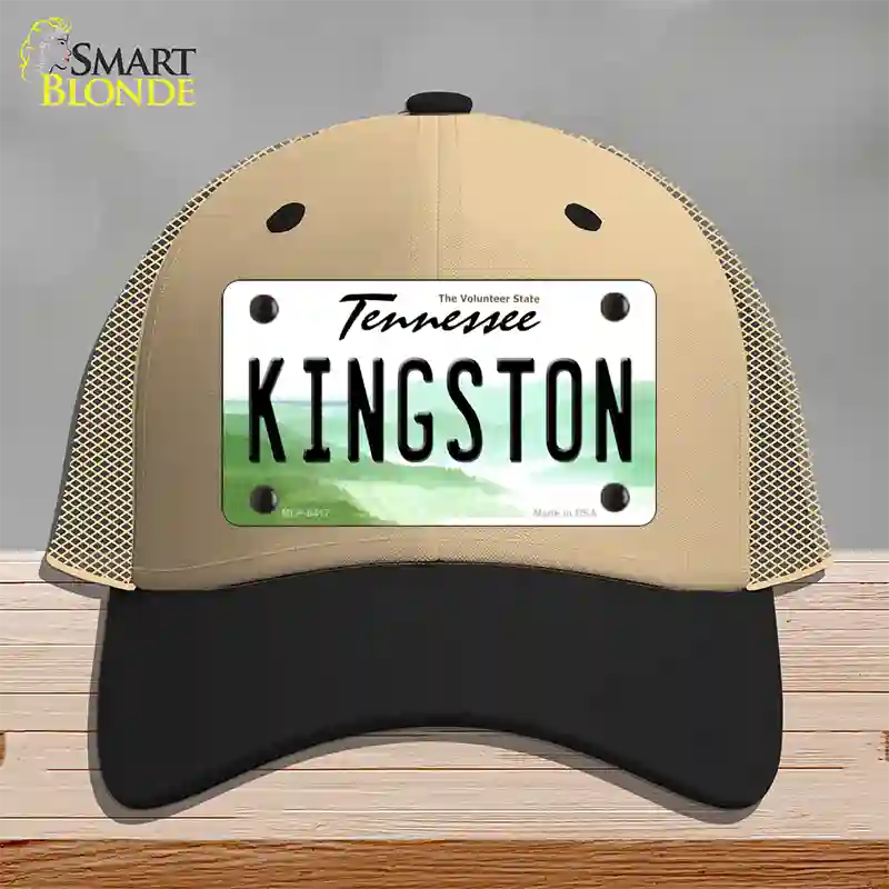 Kingston Tennessee Novelty License Plate Hat Mesh / Khaki|Black