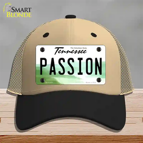 Passion Tennessee Novelty License Plate Hat Mesh / Khaki|Black