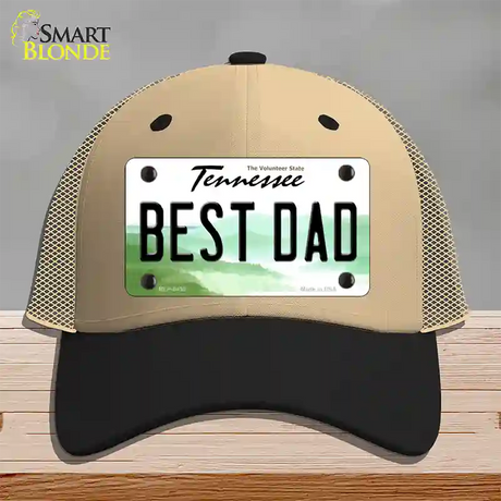 Best Dad Tennessee Novelty License Plate Hat Mesh / Khaki|Black