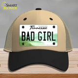 Bad Girl Tennessee Novelty License Plate Hat Mesh / Khaki|Black