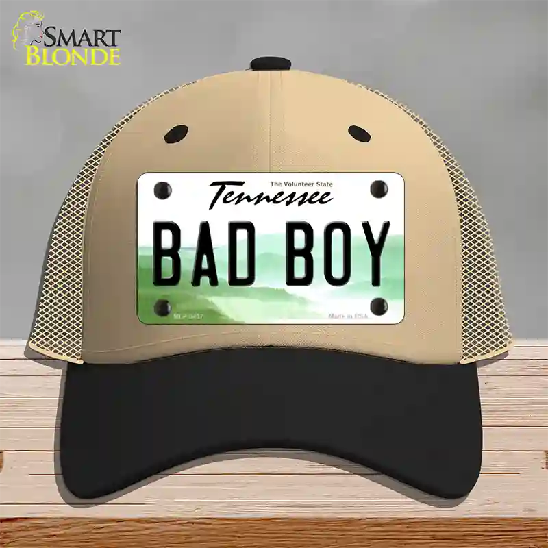 Bad Boy Tennessee Novelty License Plate Hat Mesh / Khaki|Black