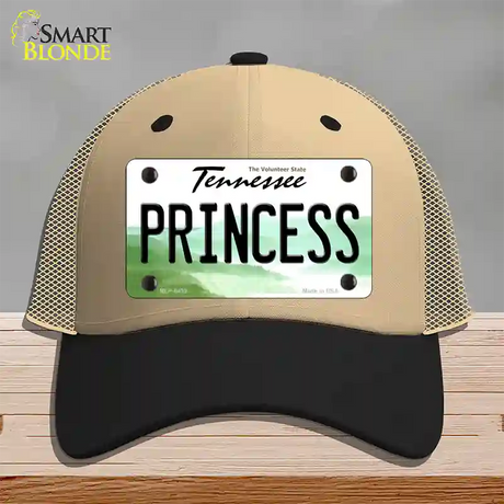 Princess Tennessee Novelty License Plate Hat Mesh / Khaki|Black