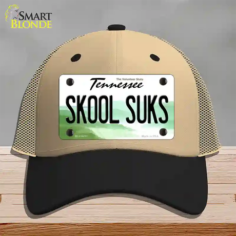 Skool Suks Tennessee Novelty License Plate Hat Mesh / Khaki|Black