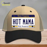 Hot Mama West Virginia Novelty License Plate Hat Mesh / Khaki|Black