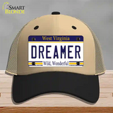 Dreamer West Virginia Novelty License Plate Hat Mesh / Khaki|Black