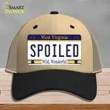 Spoiled West Virginia Novelty License Plate Hat Mesh / Khaki|Black