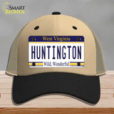 Huntington West Virginia Novelty License Plate Hat Mesh / Khaki|Black