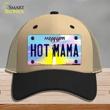 Hot Mama Mississippi Novelty License Plate Hat Mesh / Khaki|Black