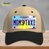 Moms Taxi Mississippi Novelty License Plate Hat Mesh / Khaki|Black