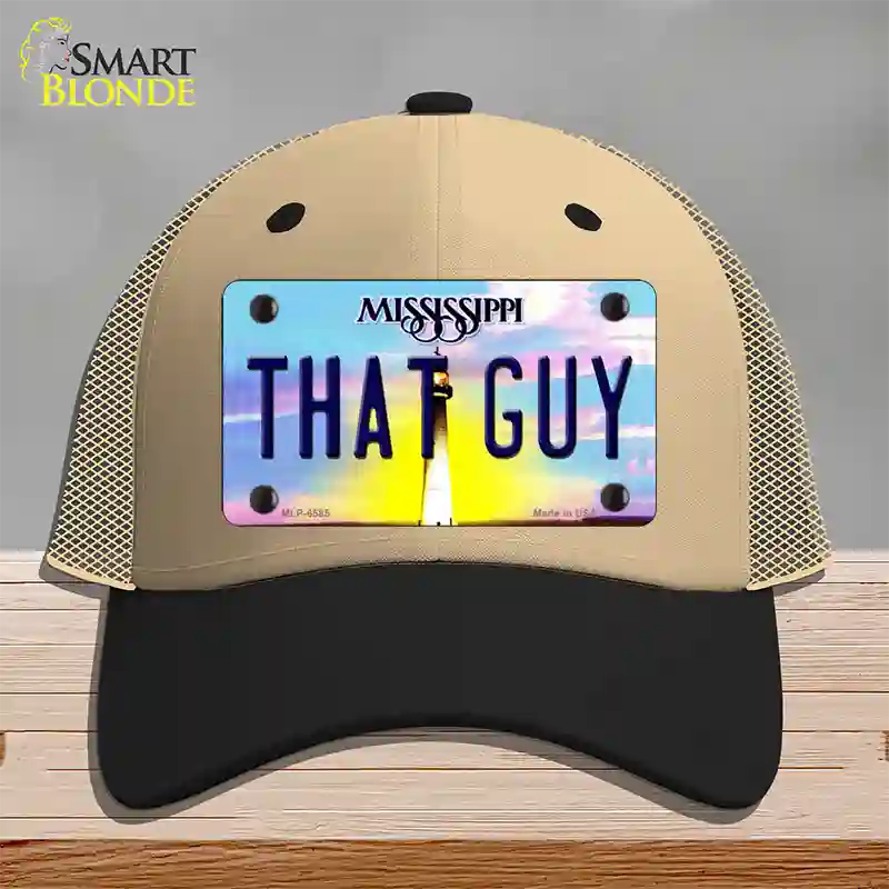 That Guy Mississippi Novelty License Plate Hat Mesh / Khaki|Black