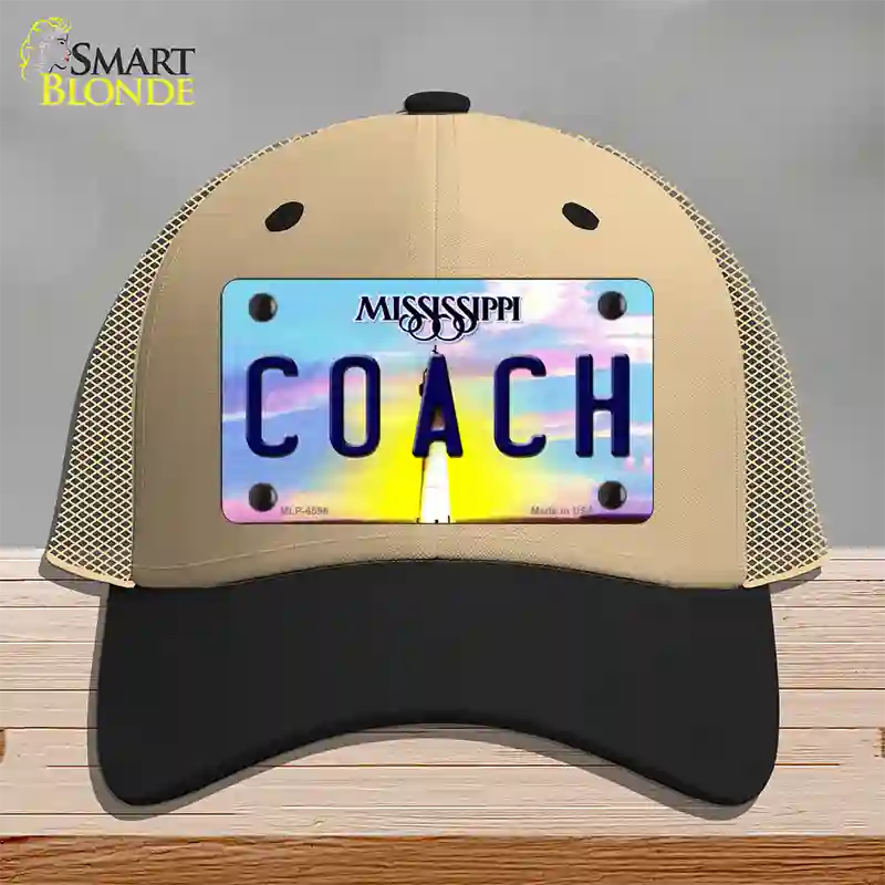 Coach Mississippi Novelty License Plate Hat Mesh / Khaki|Black