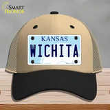 Wichita Kansas Novelty License Plate Hat Mesh / Khaki|Black