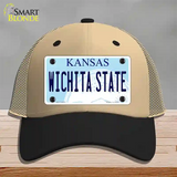 Wichita State Kansas Novelty License Plate Hat Mesh / Khaki|Black