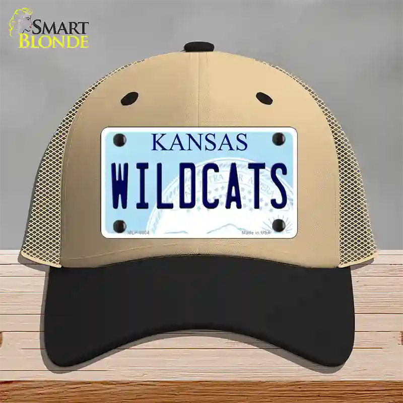 Wildcats Kansas Novelty License Plate Hat Mesh / Khaki|Black