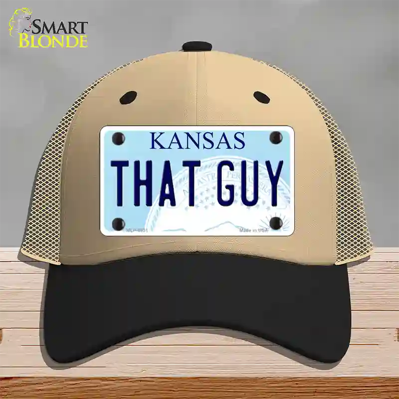 That Guy Kansas Novelty License Plate Hat Mesh / Khaki|Black