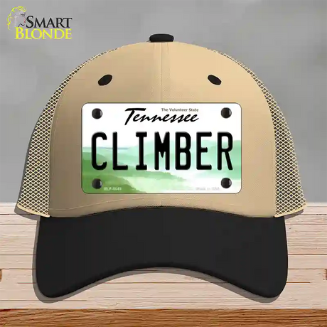 Climber Tennessee Novelty License Plate Hat Mesh / Khaki|Black