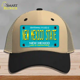 New Mexico State Teal Novelty License Plate Hat Mesh / Khaki|Black