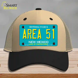 Area 51 New Mexico Novelty License Plate Hat Mesh / Khaki|Black