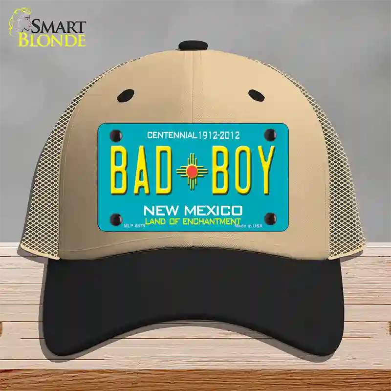 Bad Boy New Mexico Novelty License Plate Hat Mesh / Khaki|Black