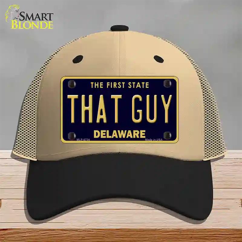 That Guy Delaware Novelty License Plate Hat Mesh / Khaki|Black