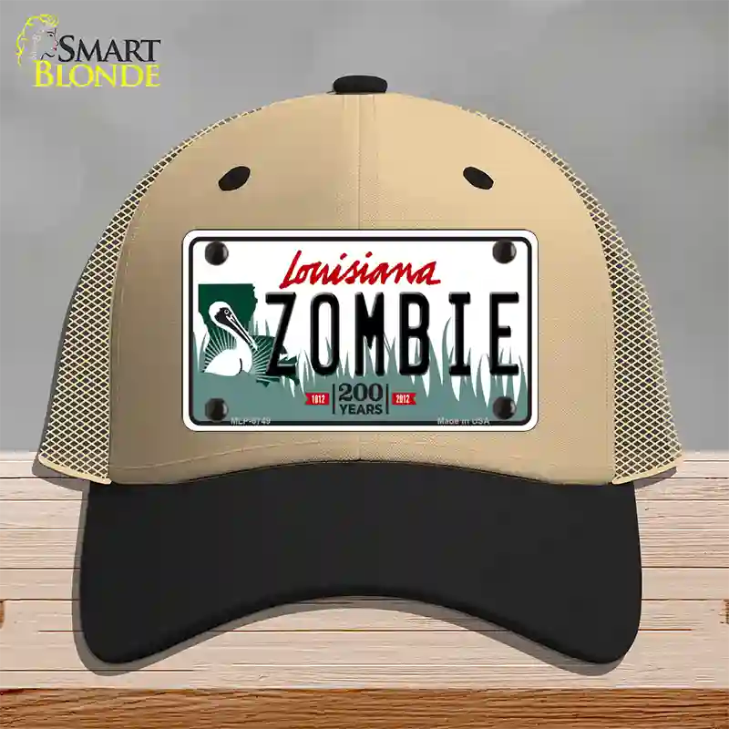 Zombie Louisiana Novelty License Plate Hat Mesh / Khaki|Black