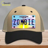 Zombie Mississippi Novelty License Plate Hat Mesh / Khaki|Black