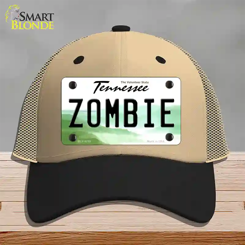 Zombie Tennessee Novelty License Plate Hat Mesh / Khaki|Black