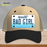 Bad Girl Kentucky Novelty License Plate Hat Mesh / Khaki|Black