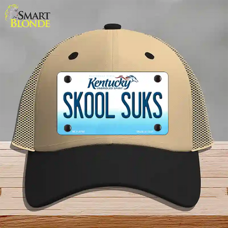 Skool Suks Kentucky Novelty License Plate Hat Mesh / Khaki|Black