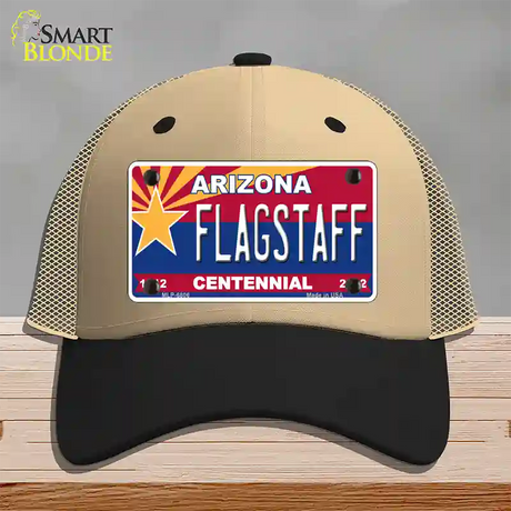 Arizona Centennial Flagstaff Novelty License Plate Hat Mesh / Khaki|Black